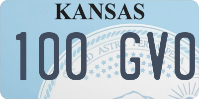KS license plate 100GVO