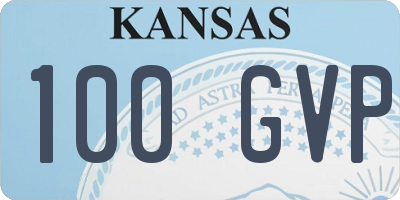 KS license plate 100GVP