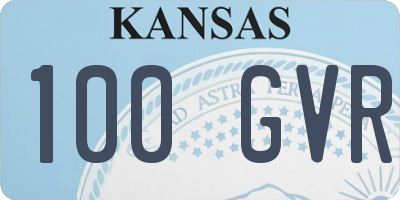KS license plate 100GVR