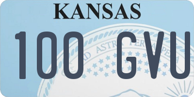 KS license plate 100GVU
