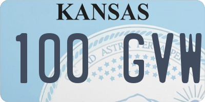 KS license plate 100GVW