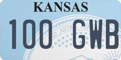 KS license plate 100GWB