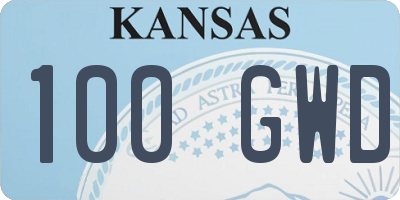 KS license plate 100GWD
