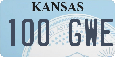 KS license plate 100GWE