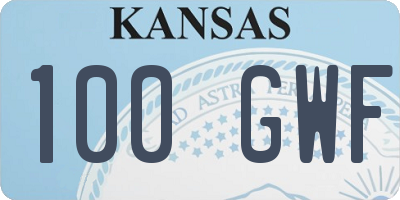KS license plate 100GWF