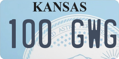 KS license plate 100GWG