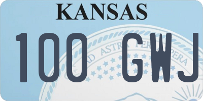 KS license plate 100GWJ