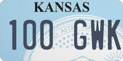 KS license plate 100GWK