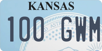 KS license plate 100GWM