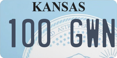 KS license plate 100GWN