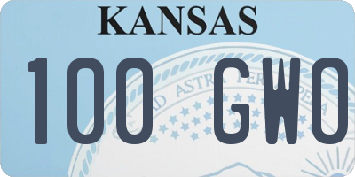 KS license plate 100GWO
