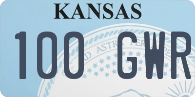 KS license plate 100GWR