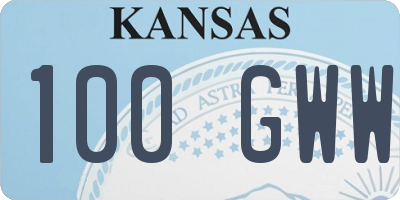 KS license plate 100GWW