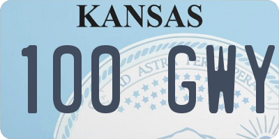 KS license plate 100GWY