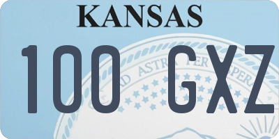 KS license plate 100GXZ