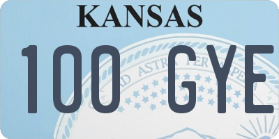 KS license plate 100GYE