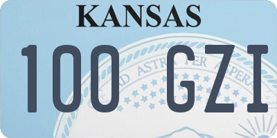 KS license plate 100GZI