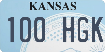 KS license plate 100HGK