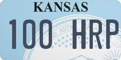 KS license plate 100HRP