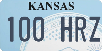 KS license plate 100HRZ