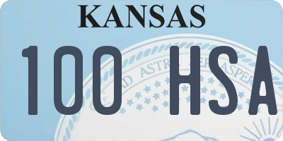 KS license plate 100HSA
