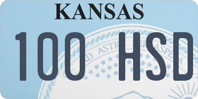 KS license plate 100HSD
