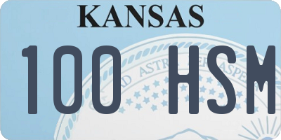 KS license plate 100HSM