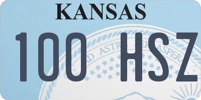 KS license plate 100HSZ