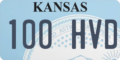 KS license plate 100HVD