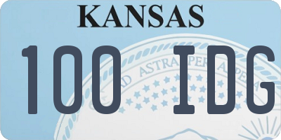 KS license plate 100IDG