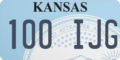 KS license plate 100IJG