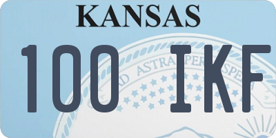 KS license plate 100IKF