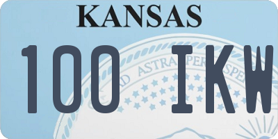 KS license plate 100IKW