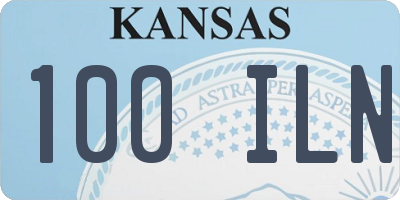KS license plate 100ILN
