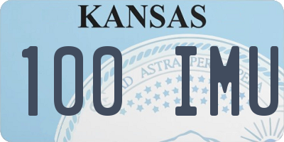 KS license plate 100IMU