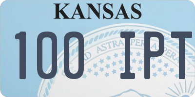 KS license plate 100IPT