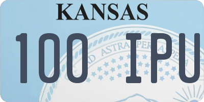 KS license plate 100IPU