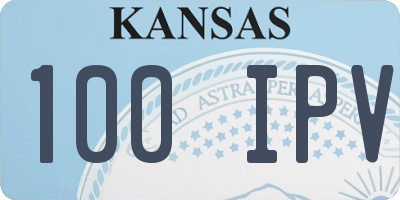 KS license plate 100IPV