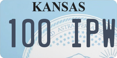 KS license plate 100IPW