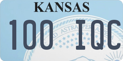 KS license plate 100IQC