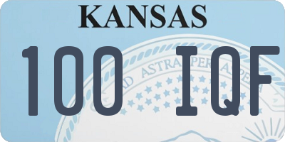 KS license plate 100IQF