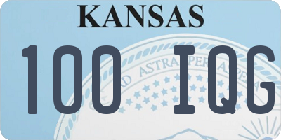 KS license plate 100IQG