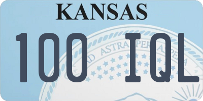KS license plate 100IQL
