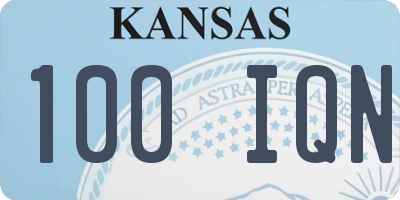 KS license plate 100IQN