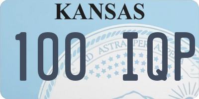 KS license plate 100IQP