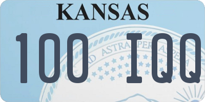 KS license plate 100IQQ