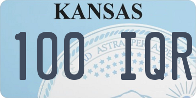 KS license plate 100IQR