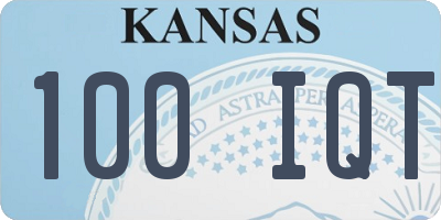 KS license plate 100IQT