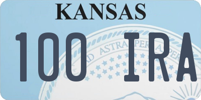 KS license plate 100IRA