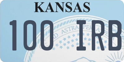 KS license plate 100IRB
